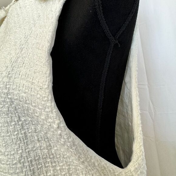 Zara Tweed Sleeveless Dress Ivory - Picture 6 of 9